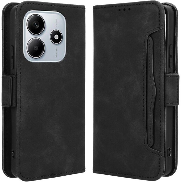 Чехол Deexe Wallet Stand для Xiaomi Redmi Note 14 5G - Black: фото 1 из 7