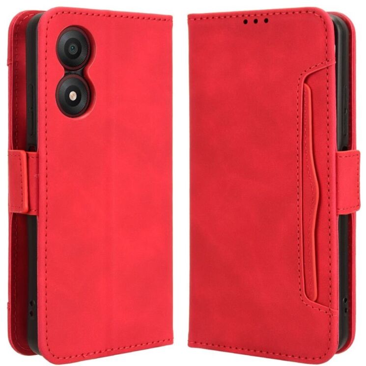 Чехол Deexe Wallet Stand для ZTE Blade A34 - Red: фото 1 из 7
