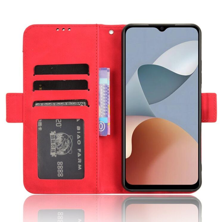Чехол Deexe Wallet Stand для ZTE Blade A34 - Red: фото 3 из 7