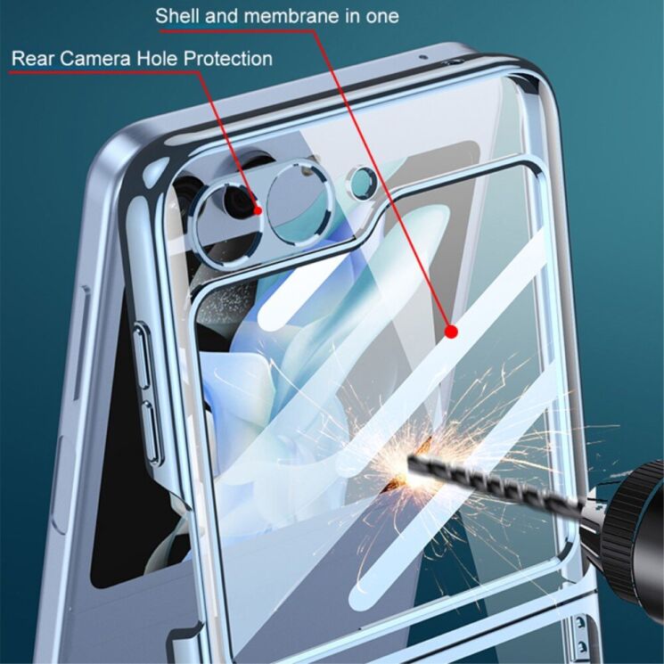 Чехол GKK Fold Case для Samsung Galaxy Flip 6 - Transparent: фото 5 из 11