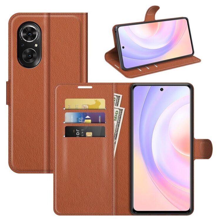 Классический чехол-книжка Deexe Book Type для Huawei Nova 9 SE - Brown: фото 1 из 7