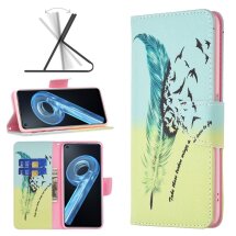 Чехол-книжка Deexe Color Wallet для Realme 9i / Oppo A76 / Oppo A96 - Feather and Birds: фото 1 из 6