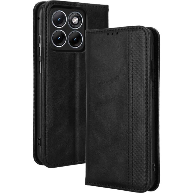 Чехол-книжка Deexe Retro Style для Motorola Edge 70 Fusion - Black: фото 7 из 18