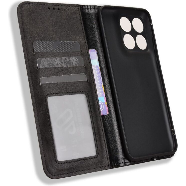 Чехол-книжка Deexe Retro Style для Motorola Edge 70 Fusion - Black: фото 3 из 18