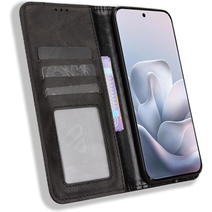 Чехол-книжка Deexe Retro Style для Motorola Edge 70 Fusion - Black: фото 4 из 18