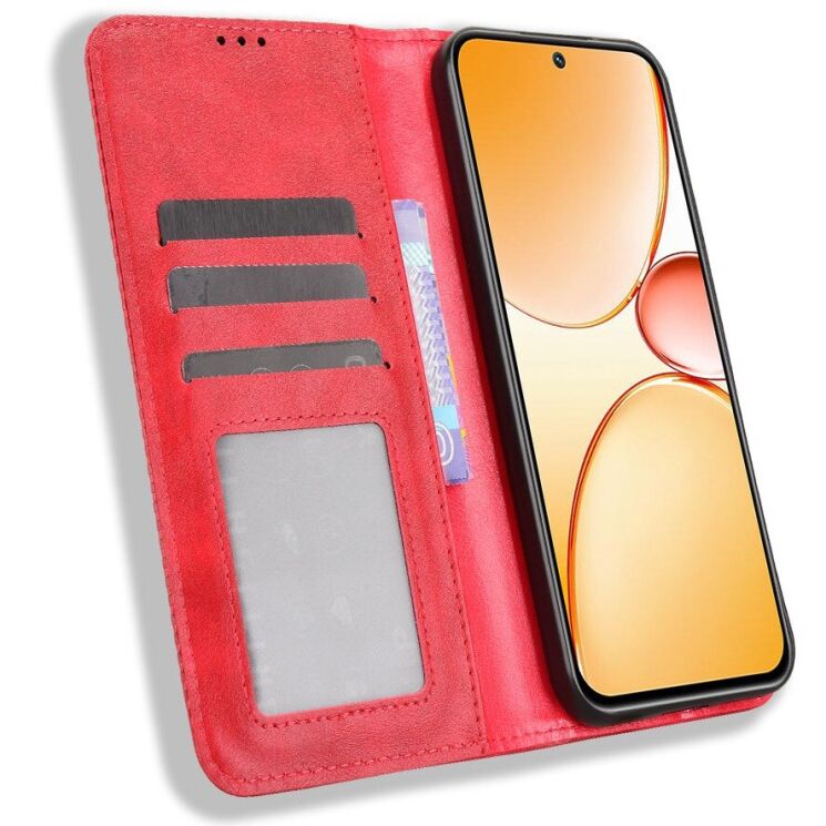 Чехол-книжка Deexe Retro Style для Realme C85 - Red: фото 6 из 18