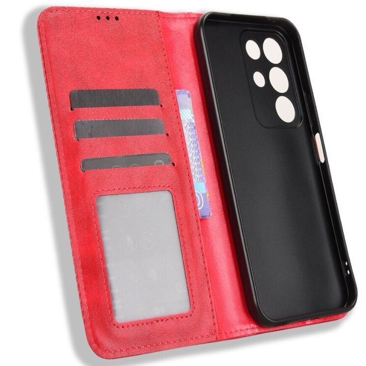 Чехол-книжка Deexe Retro Style для Realme C85 - Red: фото 5 из 18