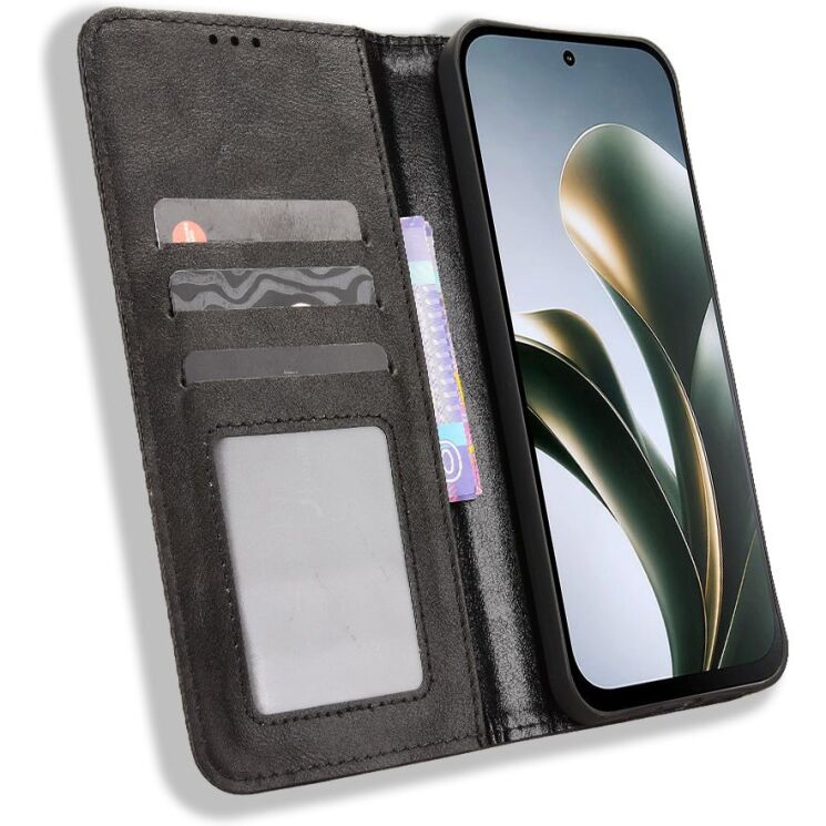 Чехол-книжка Deexe Retro Style для Xiaomi Poco C95 Pro - Black: фото 6 из 19