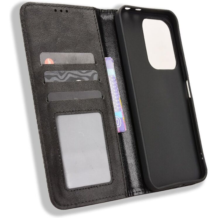 Чехол-книжка Deexe Retro Style для Xiaomi Poco C95 Pro - Black: фото 5 из 19