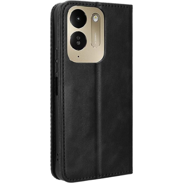 Чехол-книжка Deexe Retro Style для Xiaomi Poco C95 Pro - Black: фото 8 из 19