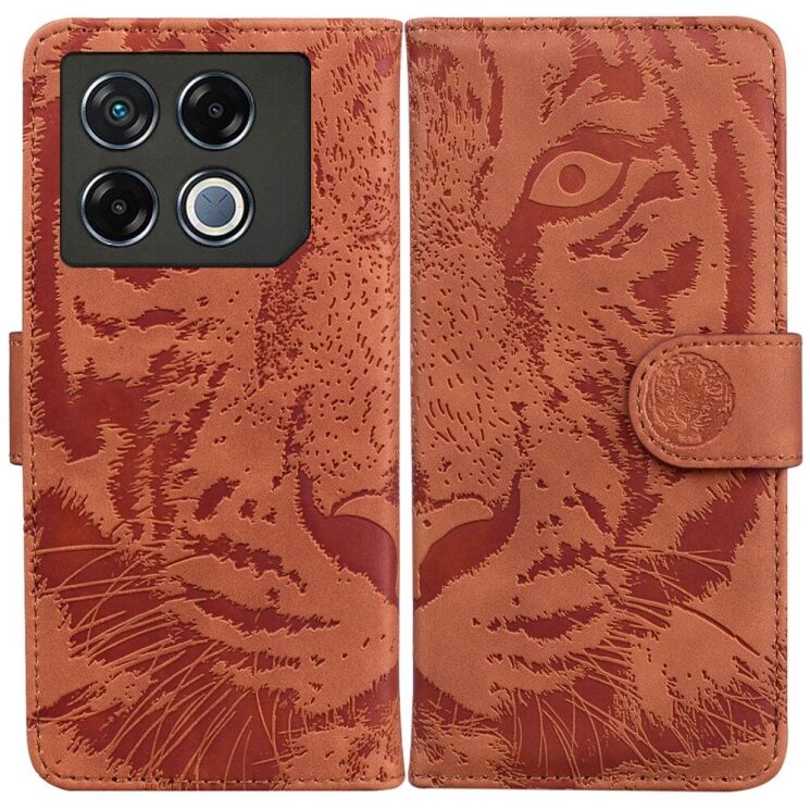 Чехол-книжка Deexe Tiger для Infinix GT 20 Pro - Brown: фото 1 из 7