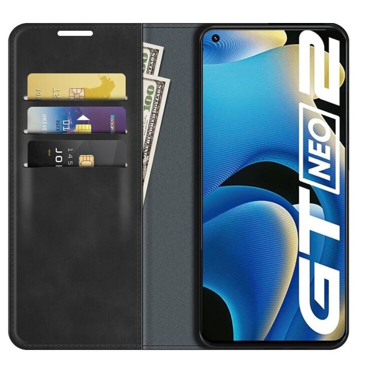 Чехол-книжка Deexe Wallet Case для Realme GT Neo 2 / GT Neo 3T / GT 2 - Black: фото 4 из 8