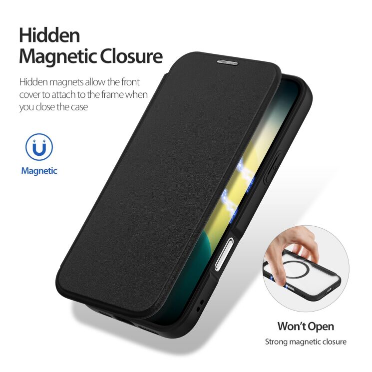 Чехол-книжка DUX DUCIS Skin X Pro Magnetic для Apple iPhone 17 Air - Black: фото 7 из 13