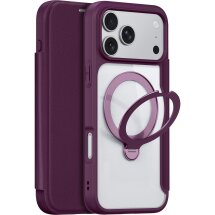 Чохол-книжка Dux Ducis Skin X Pro Magnetic Kickstand для iPhone 18 Pro Max / 17 Pro Max - Dark Cherry: фото 1 з 12
