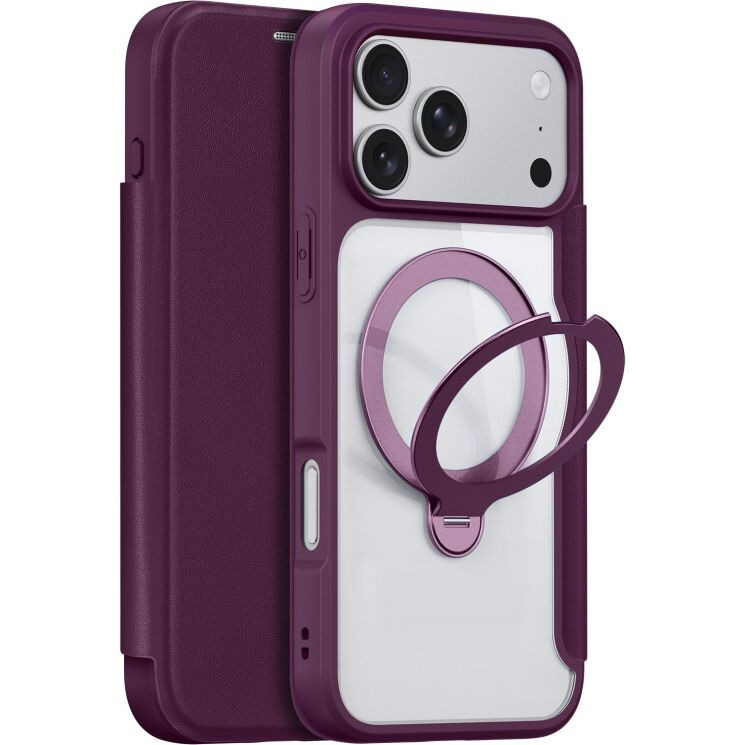 Чохол-книжка Dux Ducis Skin X Pro Magnetic Kickstand для iPhone 18 Pro Max / 17 Pro Max - Dark Cherry: фото 1 з 12
