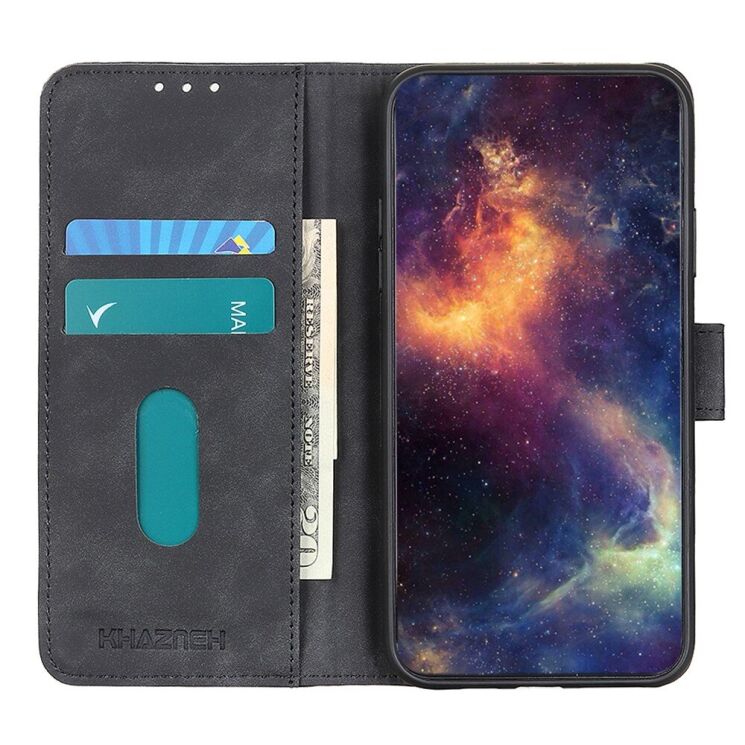 Чехол-книжка KHAZNEH Retro Wallet для Motorola Moto G24 Power - Black: фото 3 из 7