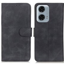 Чехол-книжка KHAZNEH Retro Wallet для Motorola Moto G24 Power - Black: фото 1 из 7