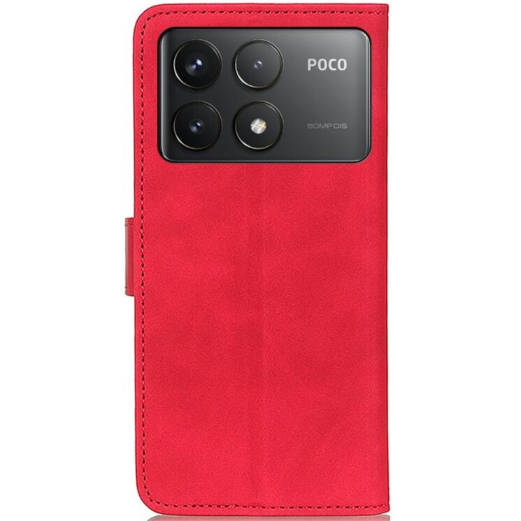 Чехол-книжка KHAZNEH Retro Wallet для Xiaomi Poco F6 Pro - Red: фото 5 из 9