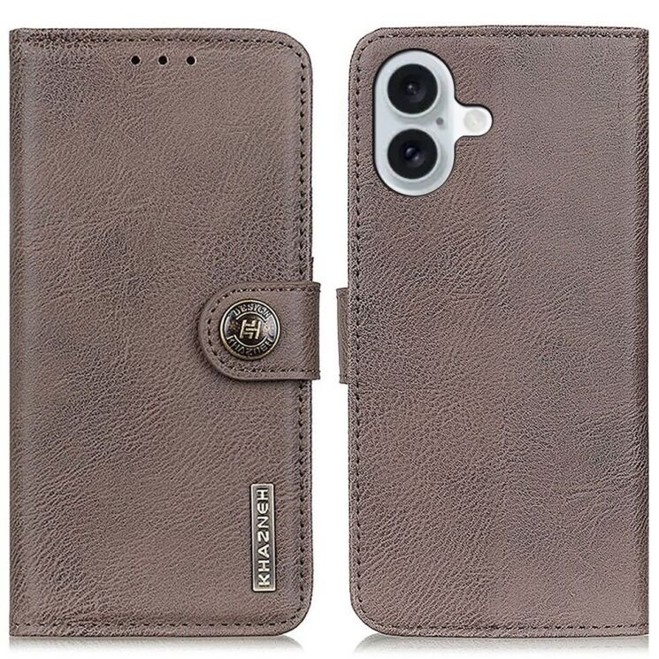 Чехол-книжка KHAZNEH Wallet Cover для Apple iPhone 16 Plus - Khaki: фото 1 из 9