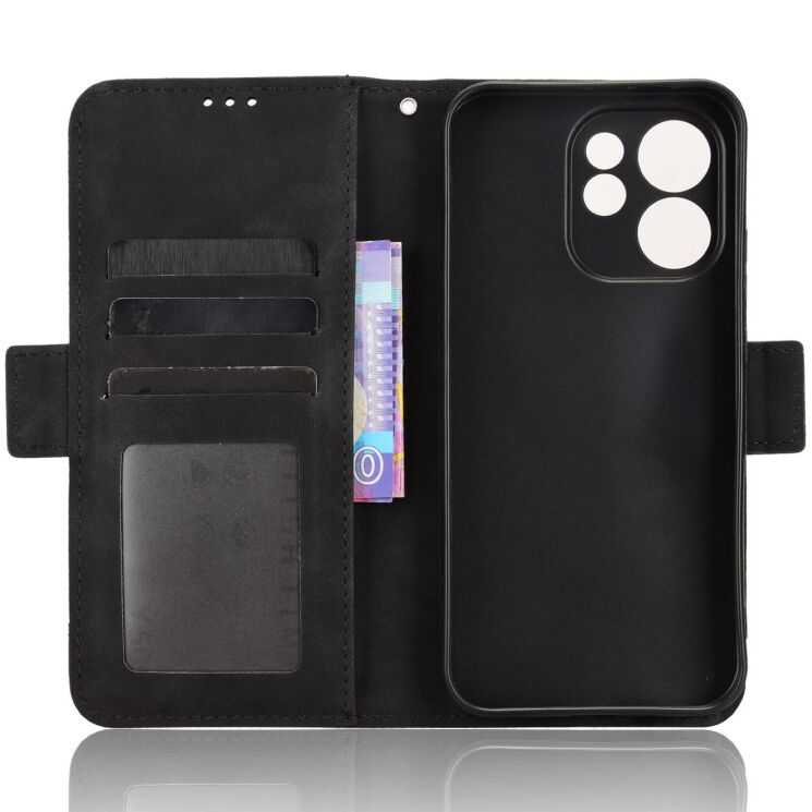 Чехол-книжка с карманами Deexe Wallet Stand для OPPO Reno 15 F/FS - Black: фото 3 из 15