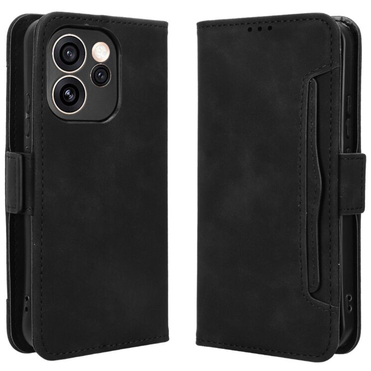 Чехол-книжка с карманами Deexe Wallet Stand для OPPO Reno 15 F/FS - Black: фото 1 из 15