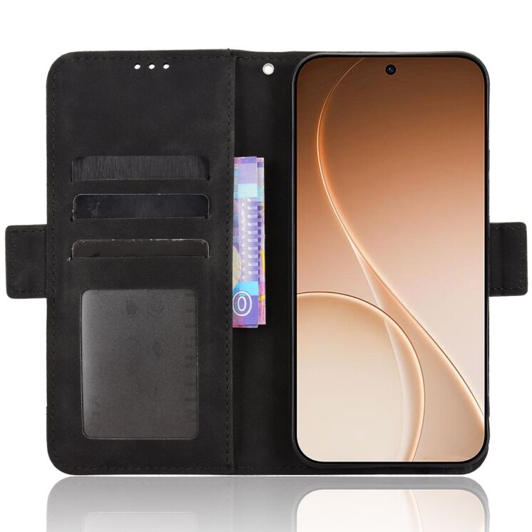 Чехол-книжка с карманами Deexe Wallet Stand для OPPO Reno 15 F/FS - Black: фото 4 из 15
