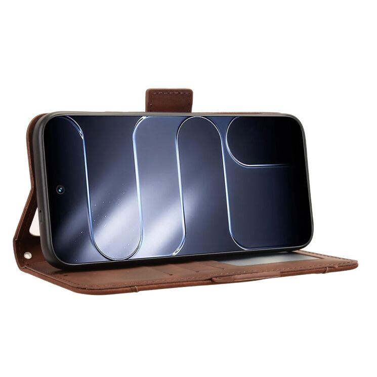 Чехол-книжка с карманами Deexe Wallet Stand для TECNO Spark 50 Pro - Brown: фото 6 из 8