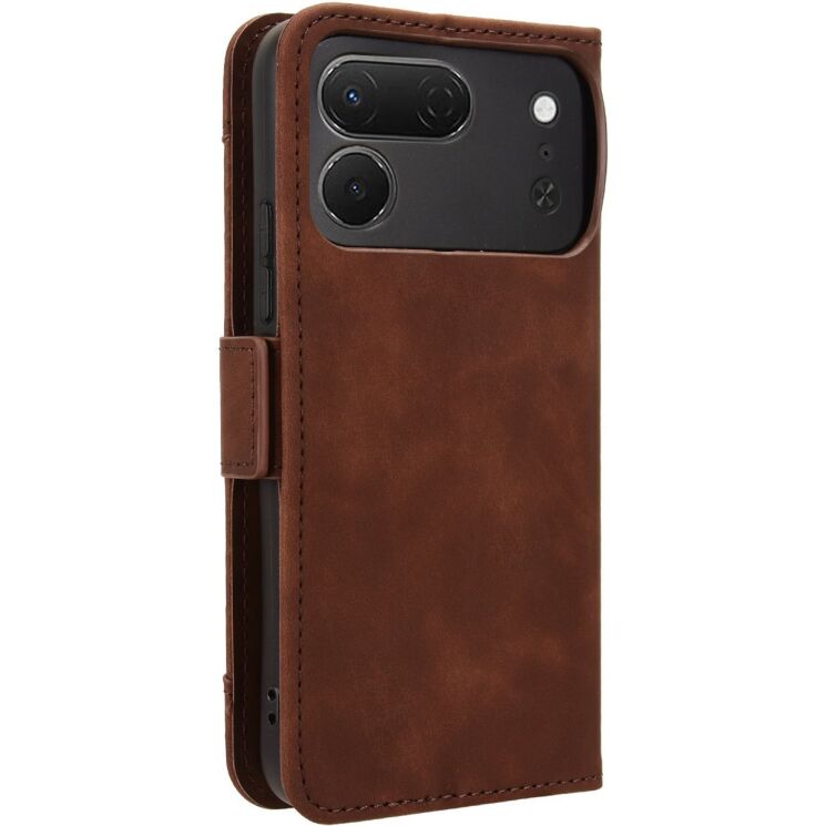 Чехол-книжка с карманами Deexe Wallet Stand для TECNO Spark 50 Pro - Brown: фото 7 из 8