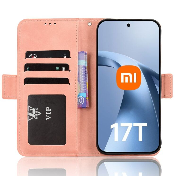 Чехол-книжка с карманами Deexe Wallet Stand для Xiaomi 17T Pro - Pink (422362P) Чехол-книжка с карманами Deexe Wallet Stand для Xiaomi 17T Pro - Pink: фото 4 из 16