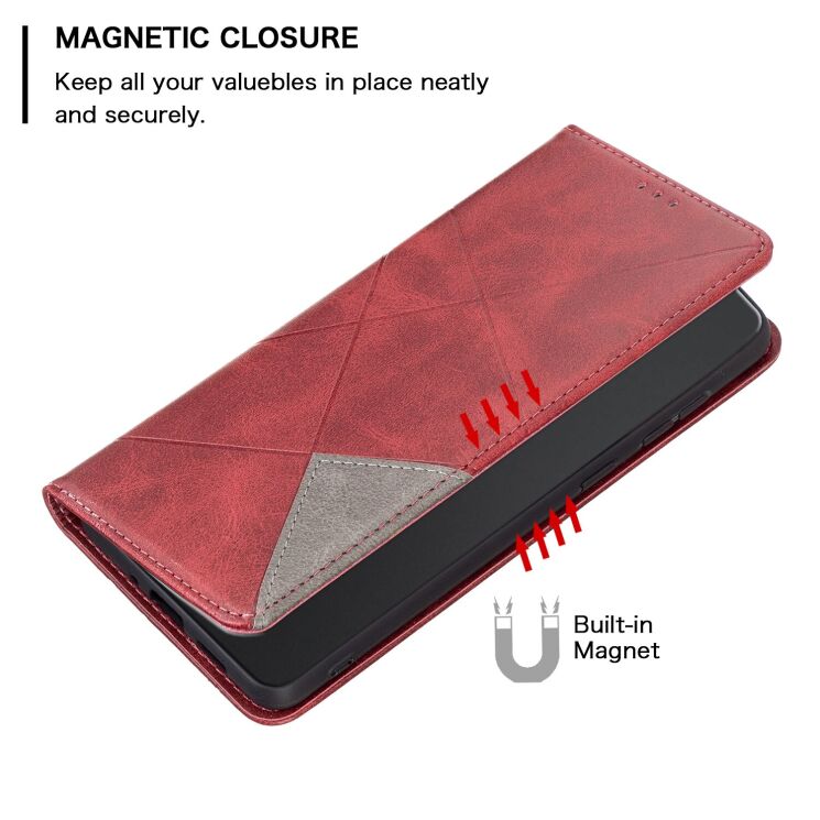 Чехол-книжка с карманами UniCase Geometric Pattern для Infinix Smart 20 - Red (411207R) Чехол-книжка с карманами UniCase Geometric Pattern для Infinix Smart 20 - Red: фото 6 из 10