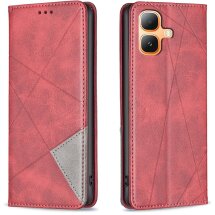 Чехол-книжка с карманами UniCase Geometric Pattern для Infinix Smart 20 - Red: фото 1 из 10