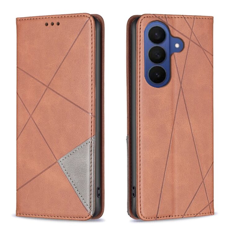 Чохол-книжка з кишеньками UniCase Geometric Pattern для Samsung Galaxy A27 (A276) - Brown (408640Z) Чохол-книжка з кишеньками UniCase Geometric Pattern для Samsung Galaxy A27 (A276) - Brown: фото 1 з 10
