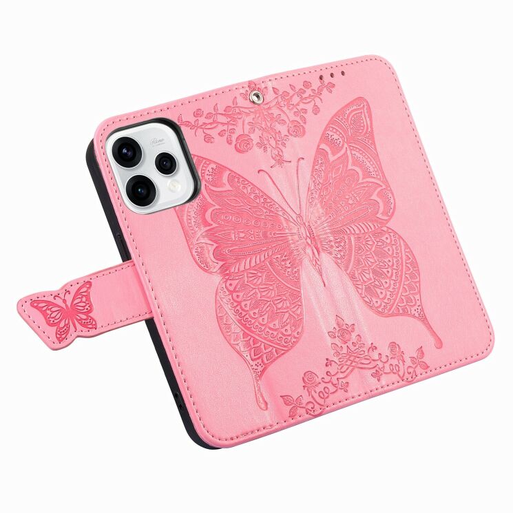 Чехол-книжка с рисунком UniCase Butterfly Pattern для OPPO Reno 15 - Pink: фото 3 из 9