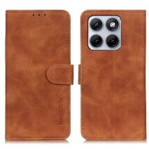 Чехол-книжка с застежкой KHAZNEH Retro Wallet для Motorola Edge 70 Fusion - Brown: фото 1 из 7