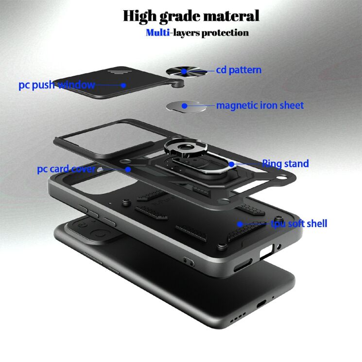 Чохол із захистом камери Deexe Armor Shield для Realme 16 Pro Plus - Black (428510B) Чохол із захистом камери Deexe Armor Shield для Realme 16 Pro Plus - Black: фото 2 з 9