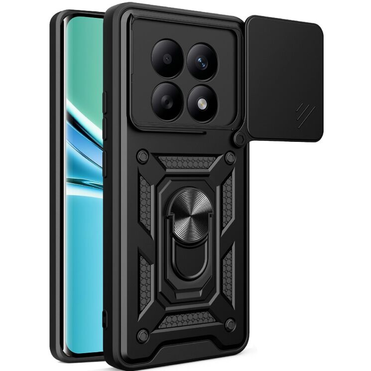 Чохол із захистом камери Deexe Armor Shield для Xiaomi Redmi Note 15 5G / Poco M8 5G - Black: фото 1 з 10