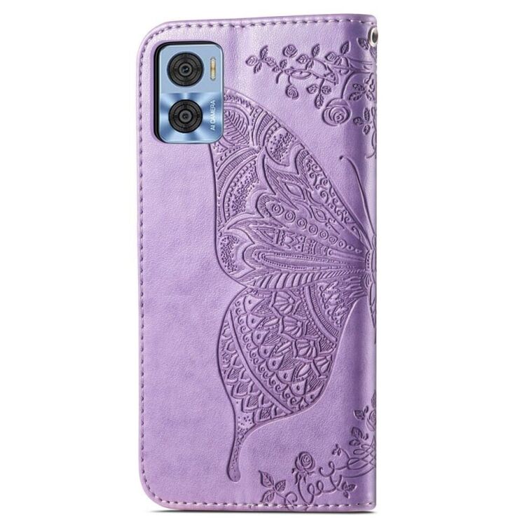 Чехол-книжка с рисунком UniCase Butterfly Pattern для Motorola Moto E22 - Light Purple: фото 5 из 8