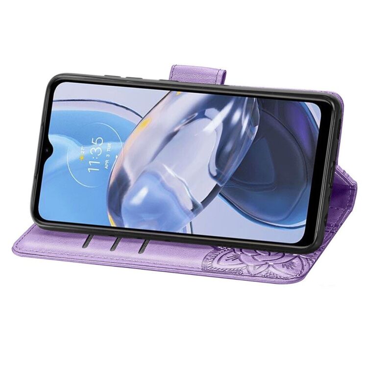 Чехол-книжка с рисунком UniCase Butterfly Pattern для Motorola Moto E22 - Light Purple: фото 3 из 8
