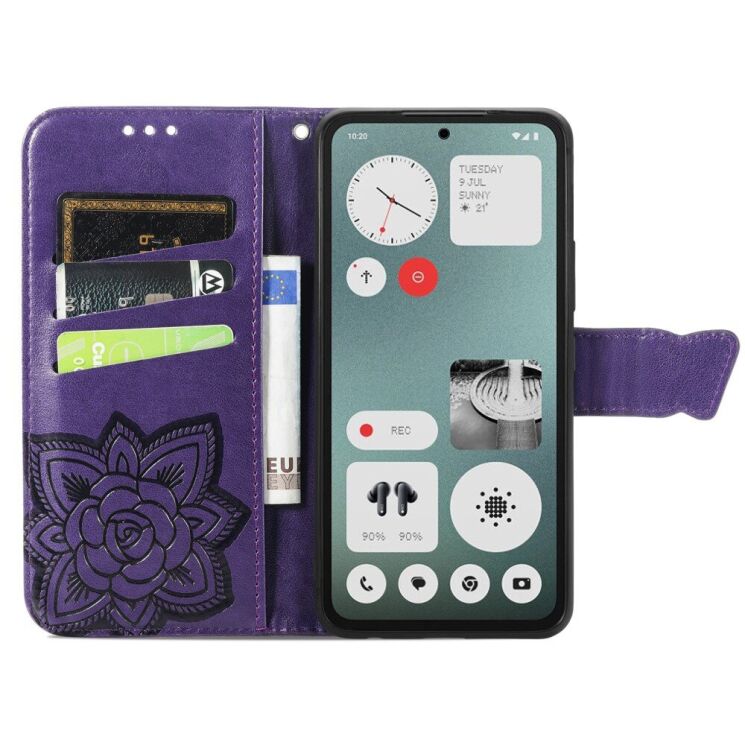 Чехол UniCase Butterfly Pattern для Nothing CMF Phone 1 - Dark Purple: фото 2 из 9