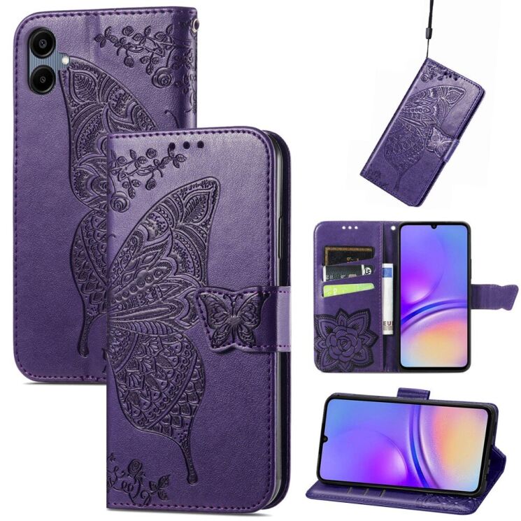 Чехол UniCase Butterfly Pattern для Samsung Galaxy A06 (A065) - Dark Purple: фото 4 из 9