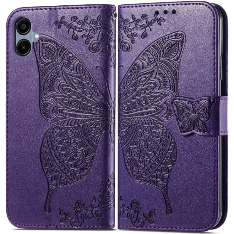 Чехол UniCase Butterfly Pattern для Samsung Galaxy A06 (A065) - Dark Purple: фото 1 из 9