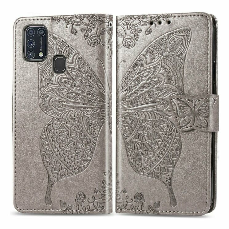 Чехол UniCase Butterfly Pattern для Samsung Galaxy M31 (M315) - Grey: фото 1 из 12