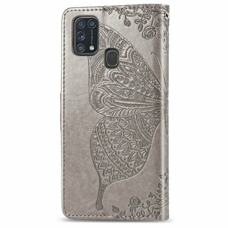Чехол UniCase Butterfly Pattern для Samsung Galaxy M31 (M315) - Grey: фото 3 из 12