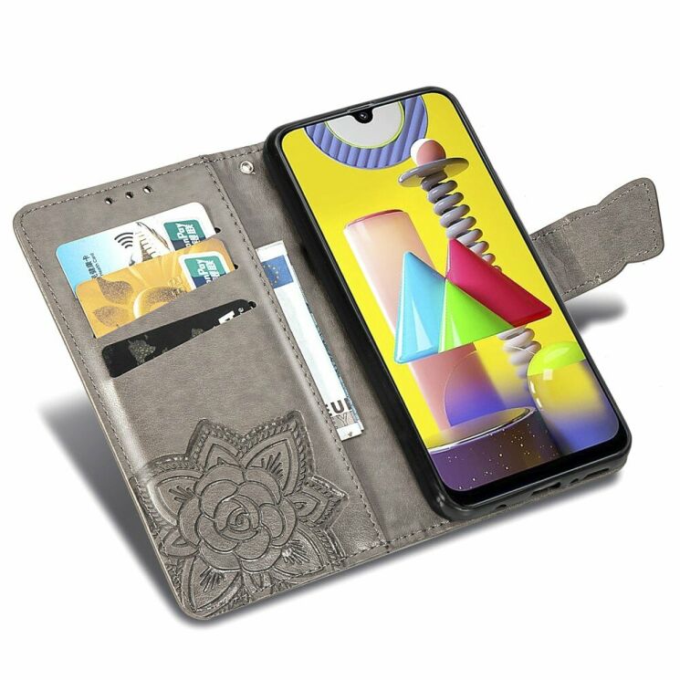 Чехол UniCase Butterfly Pattern для Samsung Galaxy M31 (M315) - Grey: фото 7 из 12