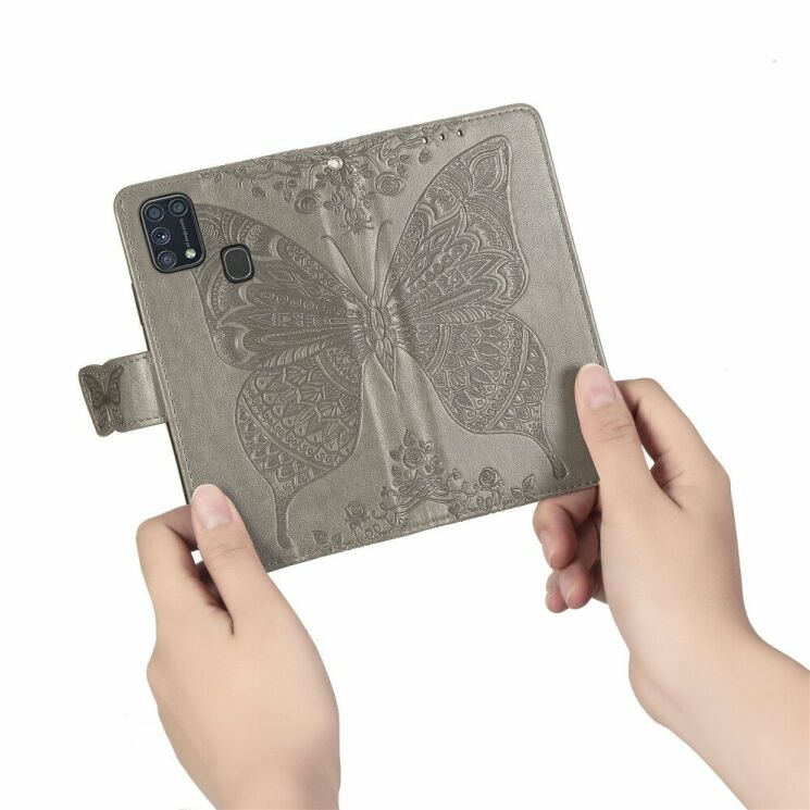 Чехол UniCase Butterfly Pattern для Samsung Galaxy M31 (M315) - Grey: фото 11 из 12