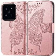 Чехол UniCase Butterfly Pattern для Xiaomi 14T Pro - Rose Gold: фото 1 из 10