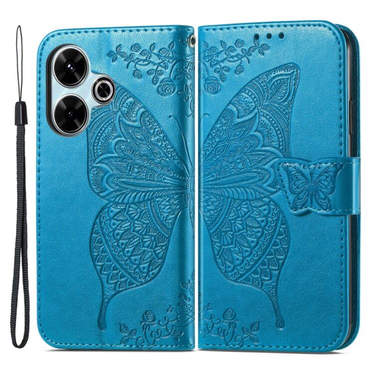 Чехол UniCase Butterfly Pattern для Xiaomi Redmi 13 - Blue: фото 1 из 7