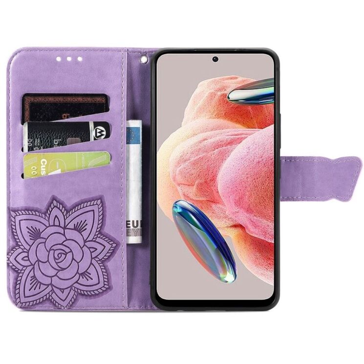 Чехол UniCase Butterfly Pattern для Xiaomi Redmi Note 12 - Light Purple: фото 2 из 9
