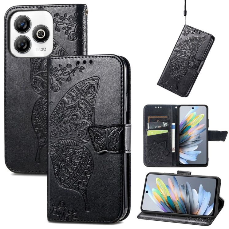 Чехол UniCase Butterfly Pattern для ZTE Blade A75 - Black: фото 4 из 6
