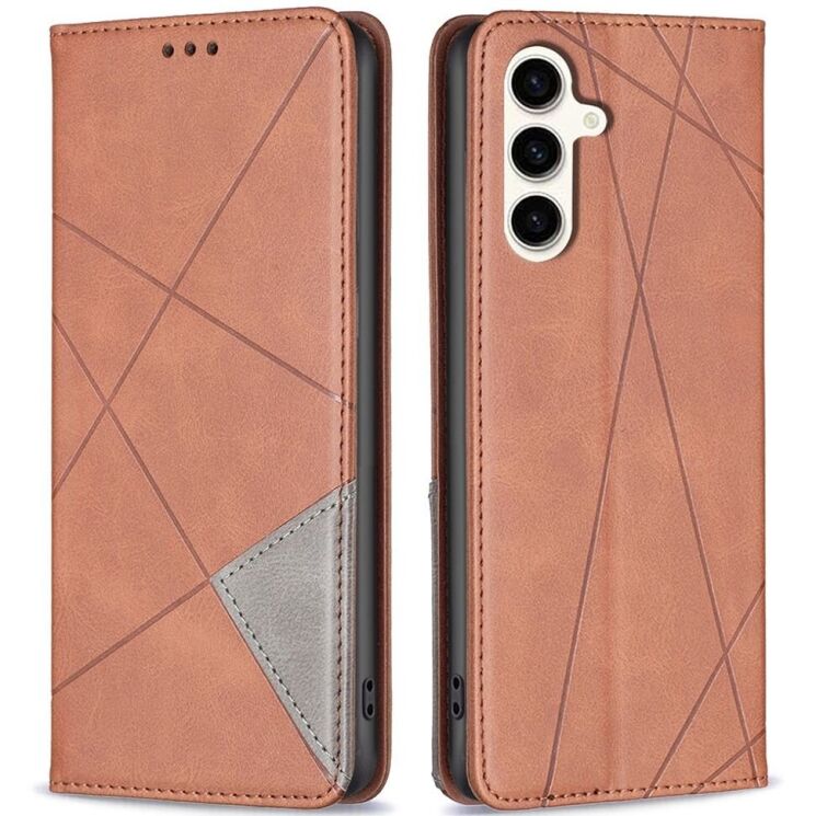 Чехол UniCase Geometric Pattern для Samsung Galaxy S24 FE (S721) - Brown: фото 1 из 8